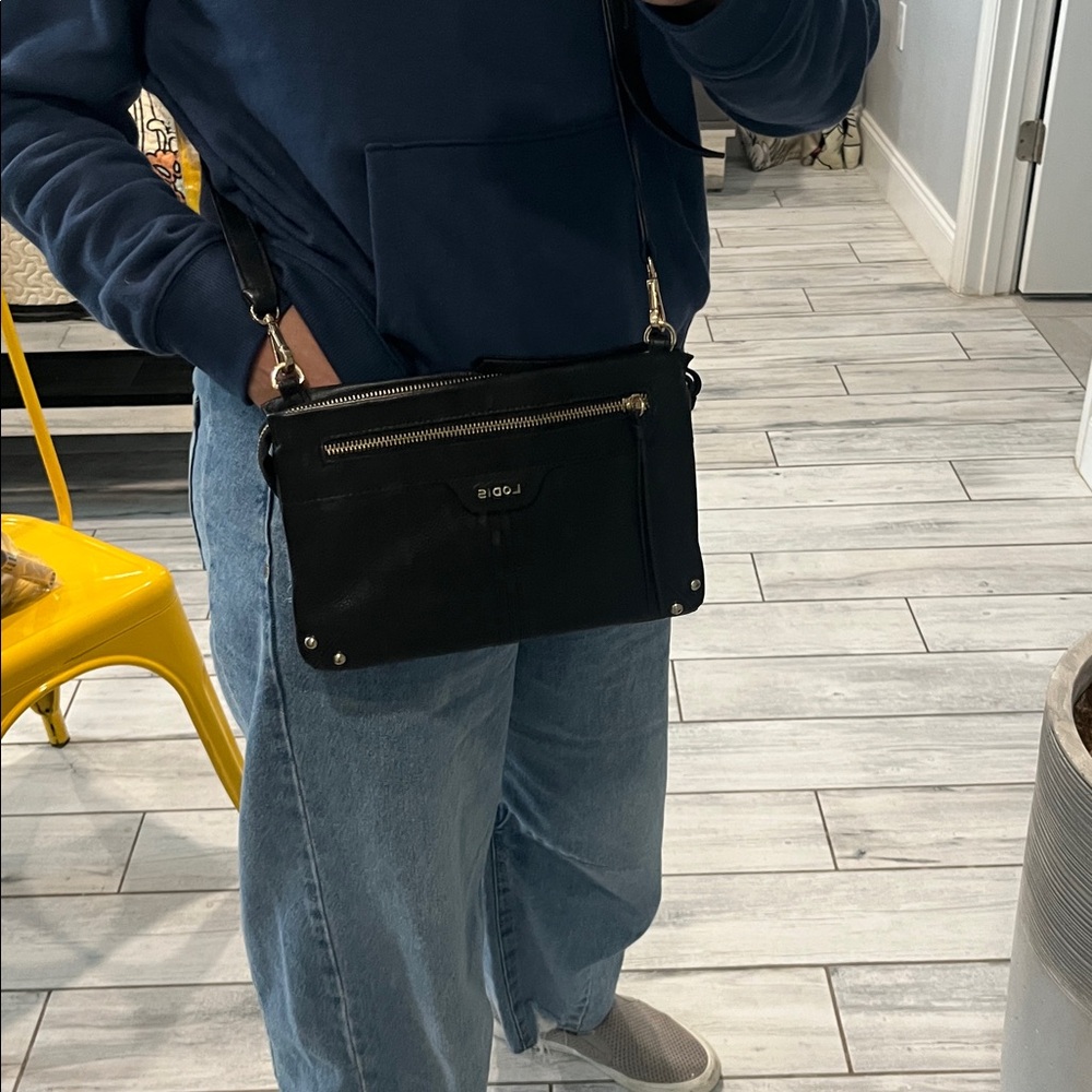 Lodis Black 
Pebble Leather crossbody